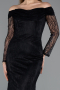 Long Black Dantelle Evening Dress ABU5617