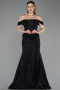Long Black Dantelle Evening Dress ABU5609