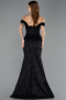 Long Black Dantelle Evening Dress ABU5609
