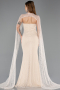 Long Beige Dantelle Evening Dress ABU5614