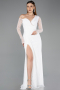 Long White Dantelle Evening Dress ABU5618