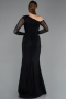 Long Black Dantelle Evening Dress ABU5618