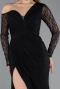 Long Black Dantelle Evening Dress ABU5618