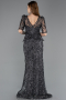 Long Anthracite Scaly Evening Dress ABU5621