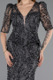 Long Anthracite Scaly Evening Dress ABU5621