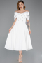 Midi White Party Dress ABK2523