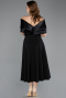 Midi Black Party Dress ABK2523