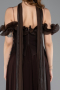 Midi Brown Chiffon Evening Dress ABU6037
