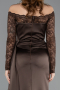 Long Brown Satin Mermaid Evening Gown ABU5641
