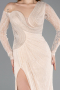 Beige Long Dantelle Evening Dress ABU5618