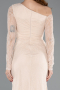 Beige Long Dantelle Evening Dress ABU5618
