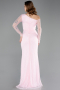 Powder Color Long Dantelle Evening Dress ABU5618
