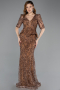 Copper Long Scaly Evening Dress ABU5621