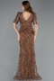 Copper Long Scaly Evening Dress ABU5621