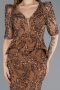 Copper Long Scaly Evening Dress ABU5621