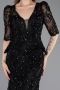 Black Long Scaly Evening Dress ABU5621