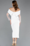 Midi White Cocktail Dress ABK2522