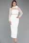 Midi White Dantelle Cocktail Dress ABK2513