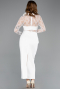 Midi White Dantelle Cocktail Dress ABK2513