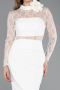 Midi White Dantelle Cocktail Dress ABK2513