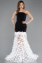 Long Black-White Evening Dress ABU5635