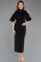 Midi Black Party Dress ABK2517