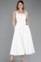 Midi White Satin Cocktail Dress ABK2519