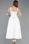 Midi White Satin Cocktail Dress ABK2519