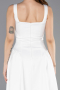 Midi White Satin Cocktail Dress ABK2519
