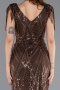 Long Brown Beaded Evening Dress ABU5637