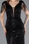 Long Black Beaded Evening Dress ABU5637