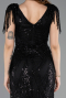 Long Black Beaded Evening Dress ABU5637