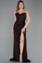 Long Brown Laced Evening Dress ABU5642