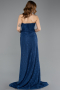 Long Navy Blue Laced Evening Dress ABU5642