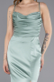 Long Turquoise Satin Prom Gown ABU5646