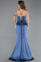 Long Indigo Satin Prom Gown ABU5646