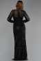 Long Black Beaded Evening Dress ABU5649