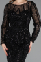 Long Black Beaded Evening Dress ABU5649
