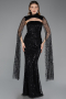 Long Black Beaded Evening Dress ABU5652