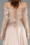 Long Beige Dantelle Evening Dress ABU5653