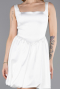 Short White Satin Party Dress ABK2529