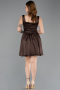 Short Brown Satin Party Dress ABK2529