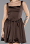 Short Brown Satin Party Dress ABK2529