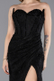 Long Black Laced Evening Dress ABU5642