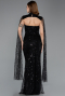Long Black Beaded Evening Dress ABU5652