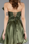 Short Olive Drab Satin Cocktail Dress ABK2510