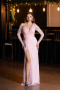 Powder Color Long Dantelle Evening Dress ABU5618