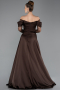 Brown Long Satin Evening Dress ABU5054