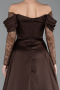 Brown Long Satin Evening Dress ABU5054