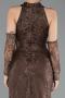 Brown Long Dantelle Mermaid Prom Dress ABU5598
